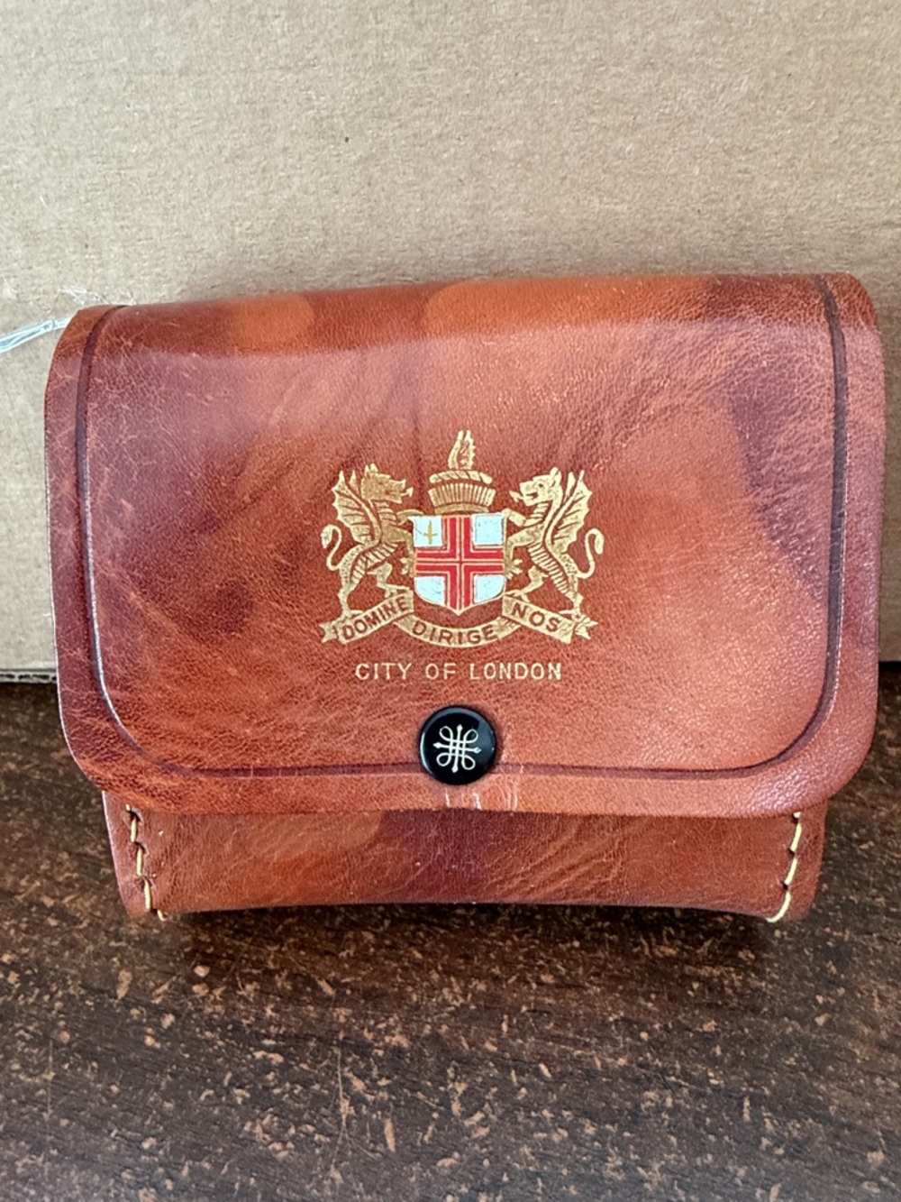 City of London Brown Leather Men’s Travel Shoe Shine Kit Vintage Mid century